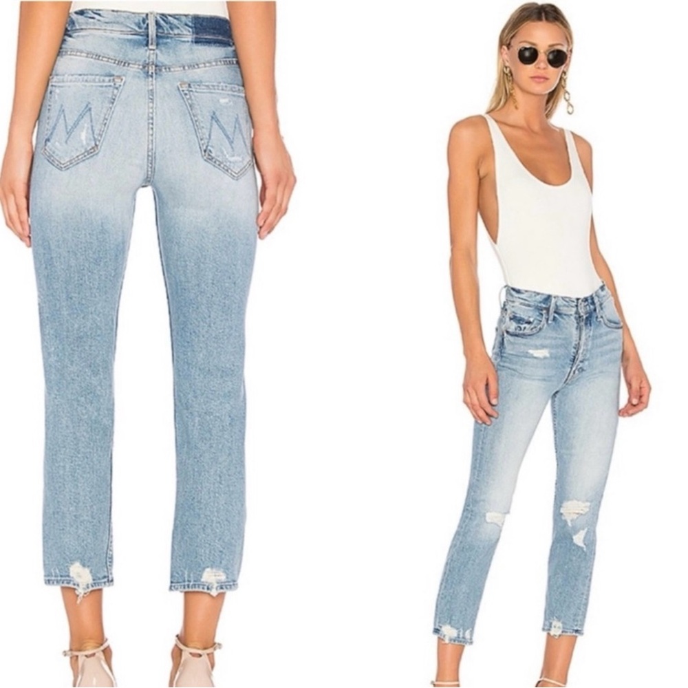 MOTHER Light Blue Straight Leg Jeans 26